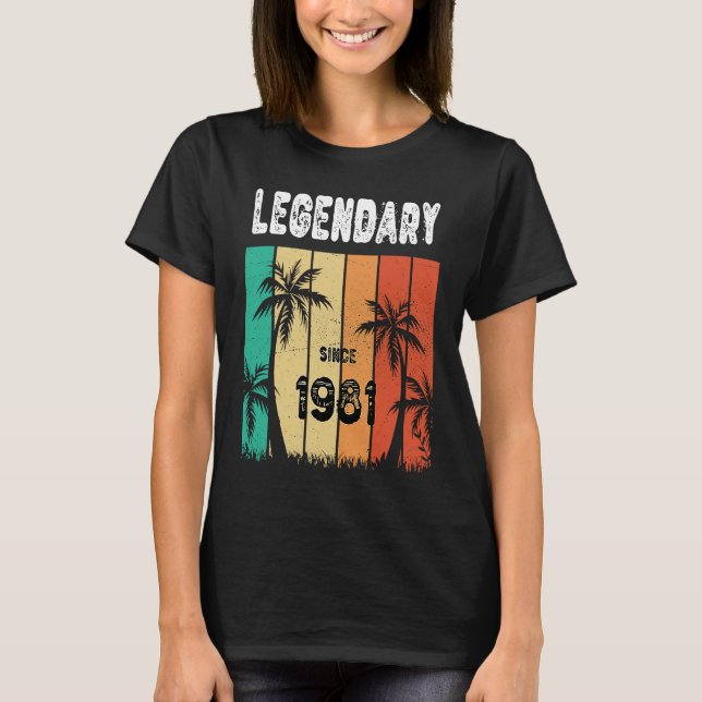 42th Birthday 1981 Birthday for Men and Women T Shirt (Framsida)