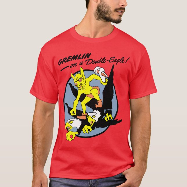 432 RCAF Squadron - Gremlin på en Dubbla Eagle T Shirt (Framsida)