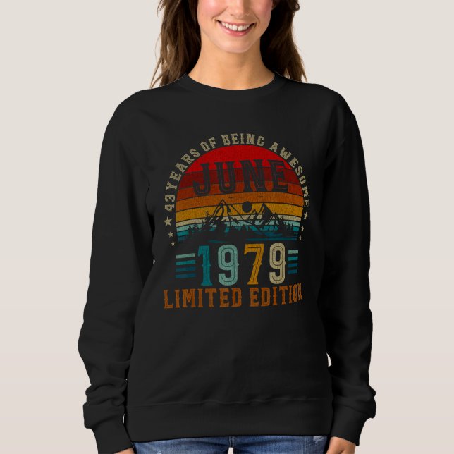 43 Ålderjuni 1979 43:e födelsedagen T Shirt (Framsida)