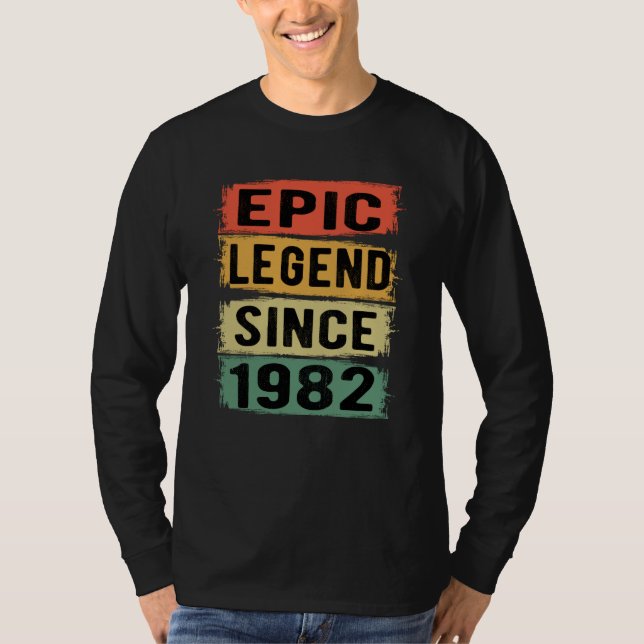 43 år gammal dag 1982 Epic Legend 43:e födelsedage T Shirt (Framsida)