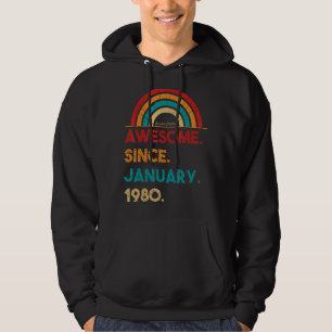43 år gammal Fantastisk sedan januari 1980 43:e fö Hoodie