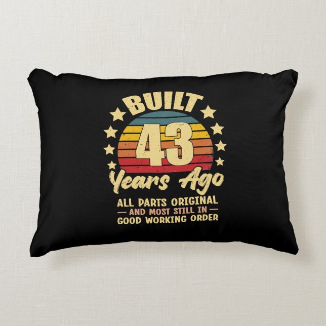 43 år sedan alla delar original 43-årsdag prydnadskudde (Framsidan)