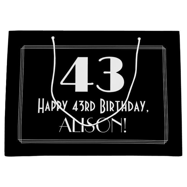 43-årsdag: Art Deco Inspirerad Stil "43", Namn (Framsidan)