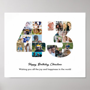 43-årsfest Nummer 43 Fotokollage Poster