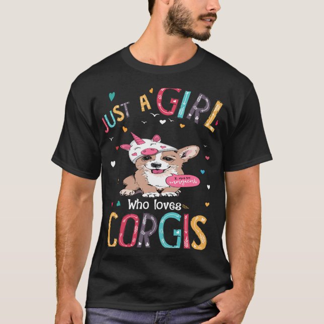 43 Bara en flicka som Kärlek Corgi T Shirt (Framsida)
