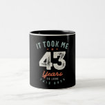 43 Birthday Funny 43 Years Två-Tonad Mugg<br><div class="desc">Det här märkliga ordspråket gör en underbar present till en 43-årig man eller kvinna på födelsedagen. Gör den här 43:e födelsedagsfesten speciell med den här designen. Det tog 43 år för mig att titta på den här Bran. Den här produkten gör att perfekten fyller år för din kompis att bli...</div>