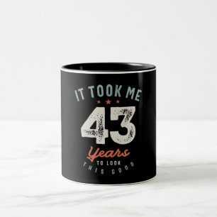 43 Birthday Funny 43 Years Två-Tonad Mugg