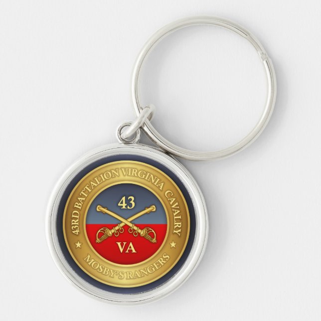 43:e bataljonen, Virginia Cavalry (Mosbys Skogsväk Rund Silverfärgad Nyckelring (Framsidan)