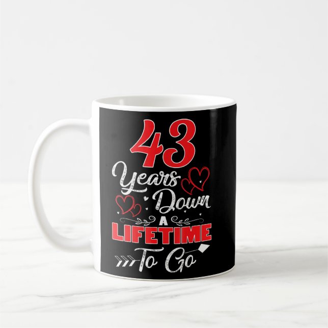 43:e Bröllop-årsdagen 43 år nedåt Kaffemugg (Vänster)