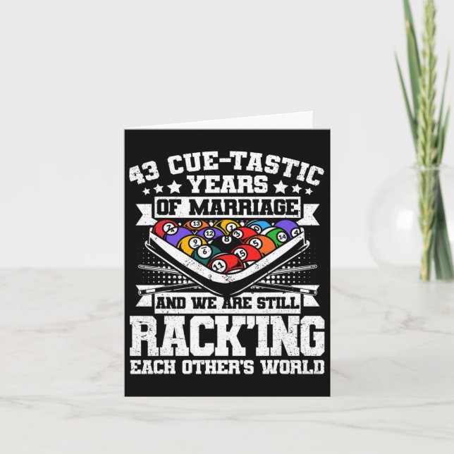 43:e Bröllop-årsdagen för Bassäng 43 år M Kort (Framsida)