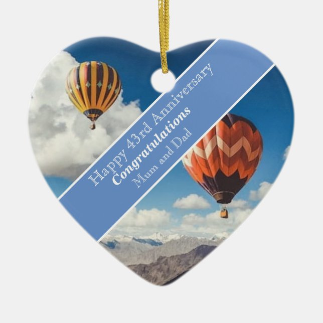 43:e Bröllop-årsdagen Julgransprydnad Keramik (Framsidan)