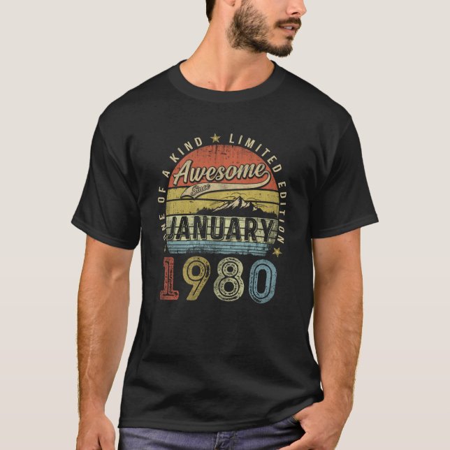 43:e födelsedag i Fantastisk sedan januari 1980 43 T Shirt (Framsida)