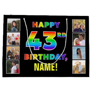 43:e födelsedag: Regnbågstext, Anpassningsbar Foto