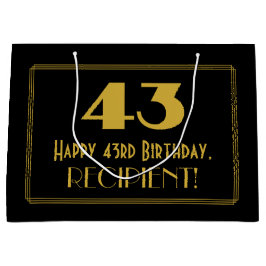 43:e födelsedagen - Art Deco Inspired Titta "43" o