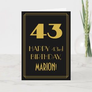 43:e födelsedagen - Art Deco Inspired Titta "43" o Kort