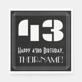 43:e födelsedagen: Art Deco Inspired Titta "43" + Pappersservett