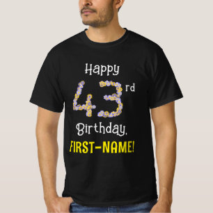 43:e födelsedagen: Blommigt Flowers Number "43" + T Shirt