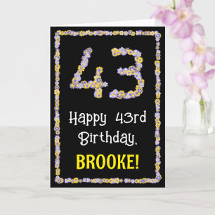 43:e födelsedagen: Blommigt Flowers Number, eget n Kort