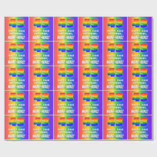 43:e födelsedagen: Färgfull, Roligt Rainbow Mönste Presentpapper