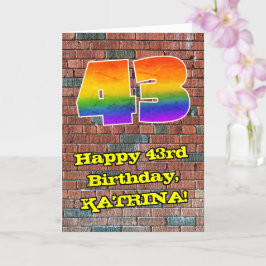 43:e födelsedagen: Roligt Graffiti-Inspired Rainbo Kort