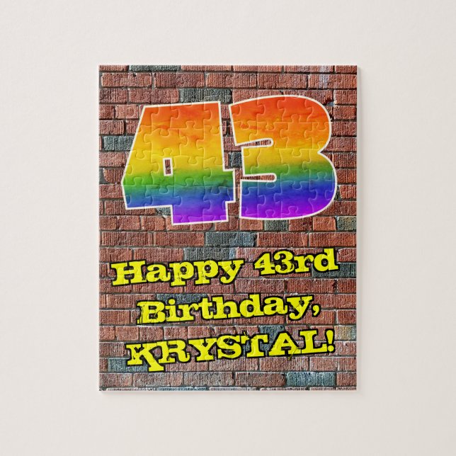 43:e födelsedagen: Roligt Graffiti-Inspired Rainbo Pussel (Vertikal)