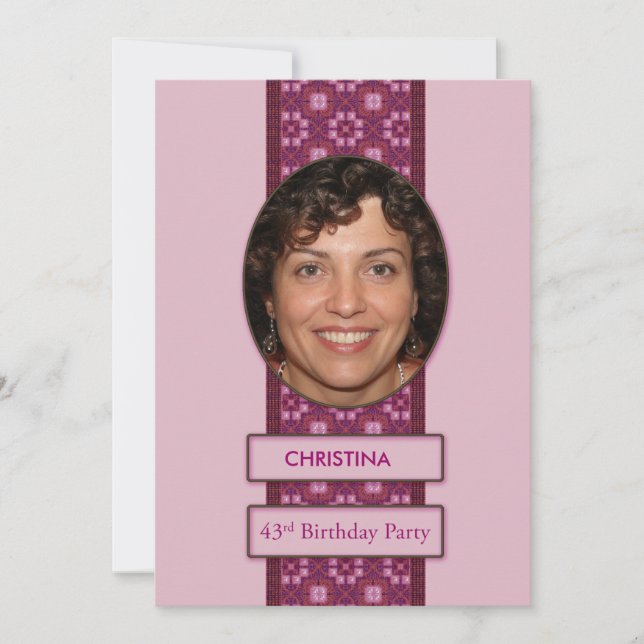 43:e Födelsedagsfest inbjudan Bild och Namn (Framsida)