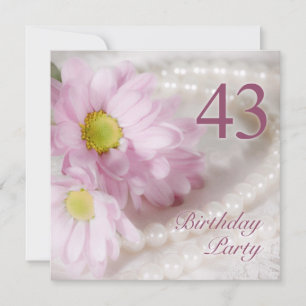 43:e Födelsedagsfest inbjudan med daisy