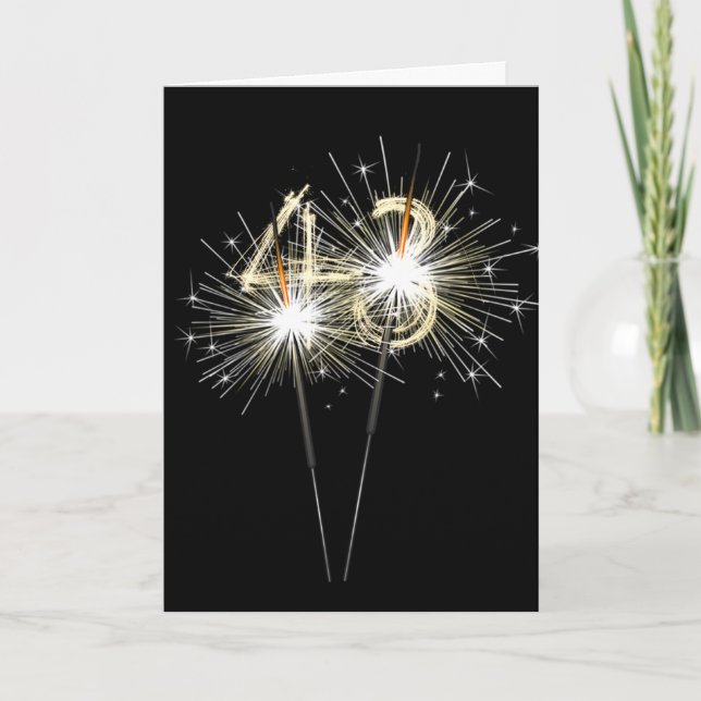 43:e födelsedagskalender på svart kort (Framsida)