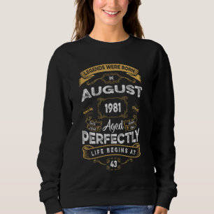 43:e födelsedagsljuden föddes i augusti 1981 t shirt