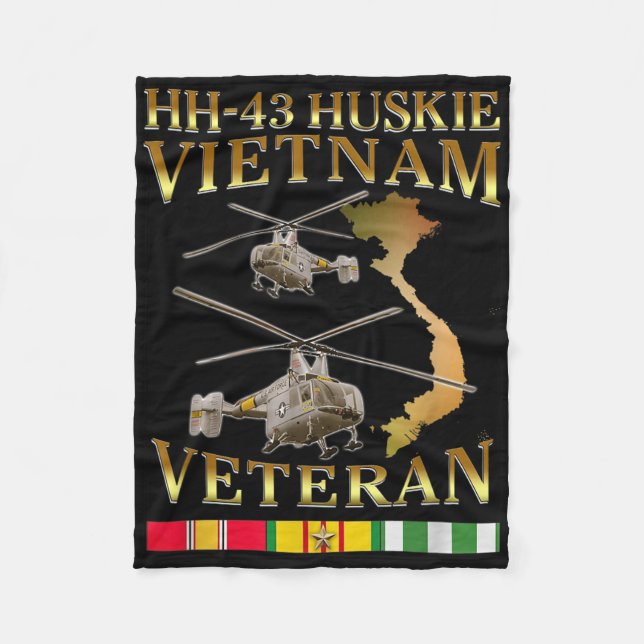43 Huskie Helicopter Vietnam Veteran Hh-43 Viet Fleecefilt (Framsidan)