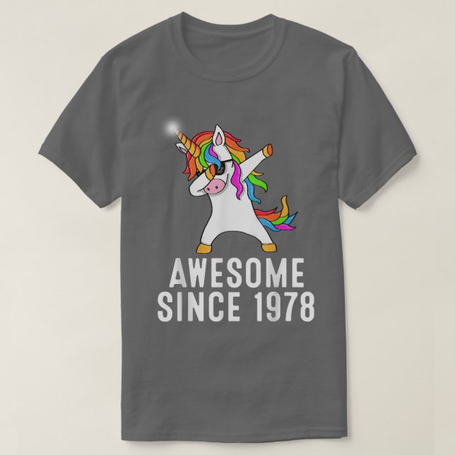 43rd birthday, unicorn dab, Awesome since 1978  T Shirt (Design framsida)
