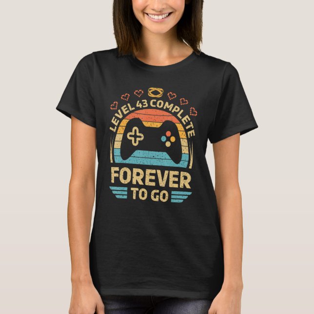 43th Wedding Anniversary Video Gamer Level 43 Comp T Shirt (Framsida)