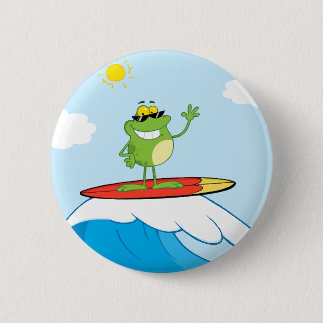4419-Lycklig-Frog-Medan-Surfing LYCKLIG SURFER FRO Knapp (Framsida)