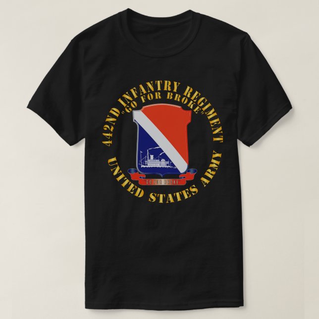 442:a infanteriregimens DUI - sök Fattigt X T Shirt (Design framsida)