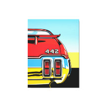 442 Muscle Car Bakvinge Pop Art Retrotryck