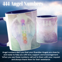 444 Angel Numbers Chakra Änglar Vingar Coffee Mugg