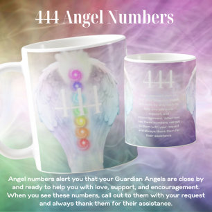444 Angel Numbers Chakra Änglar Vingar Kaffemugg