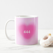 444 Modern Rosa Heart Aesthetic Angel Number