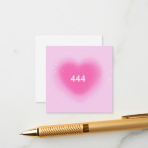 444 Modern Rosa Heart Aesthetic Angel Number Tilläggskort