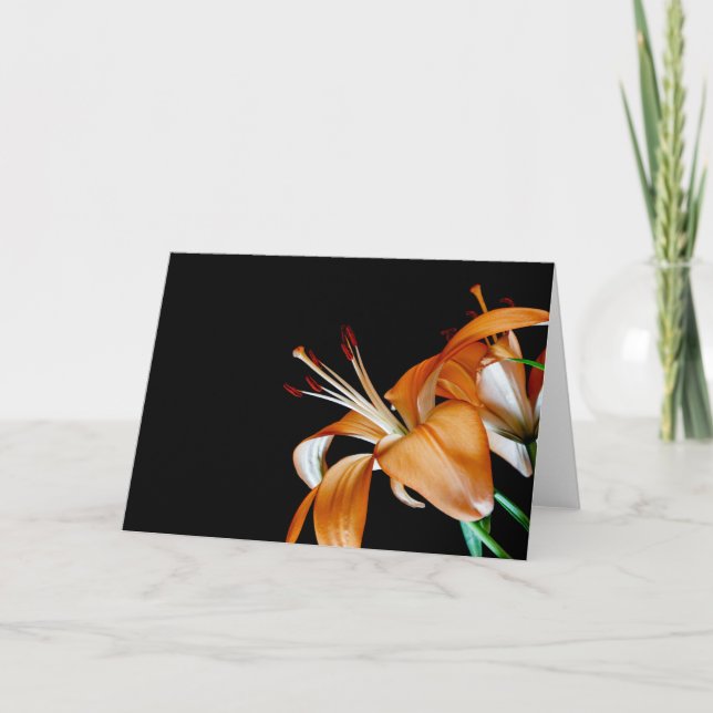4464 - Stäng av Orange Lillies Tack Kort (Framsida)