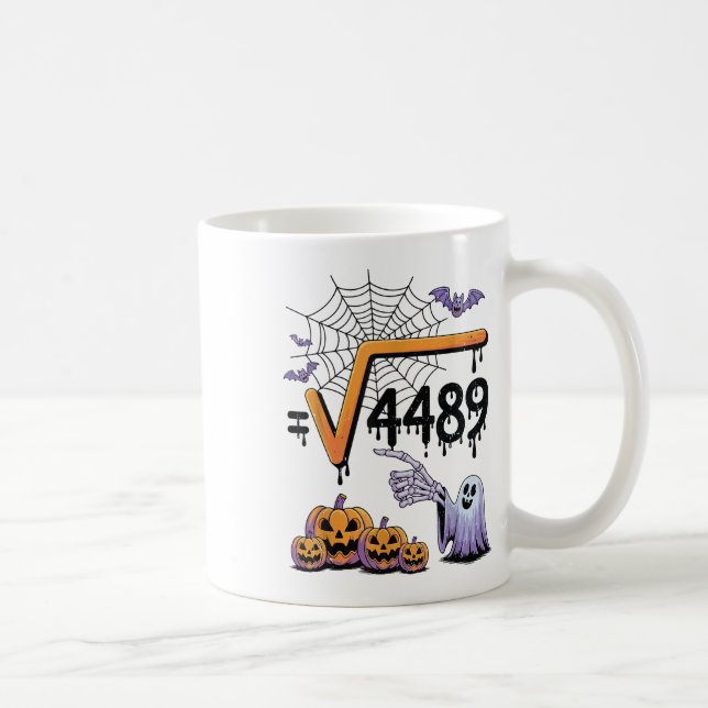 4489 Kvadratrot 67 Matematiklärar Halloween-kostym Kaffemugg (Höger)