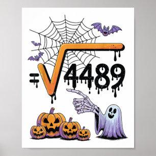 4489 Kvadratrot 67 Matematiklärare Halloween-kosty Poster