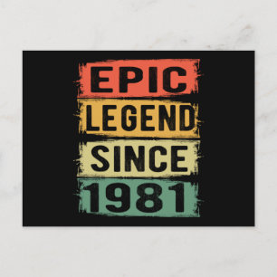 44 år gammal Födelsedag 1981 Episk Legend 44-årsda Vykort
