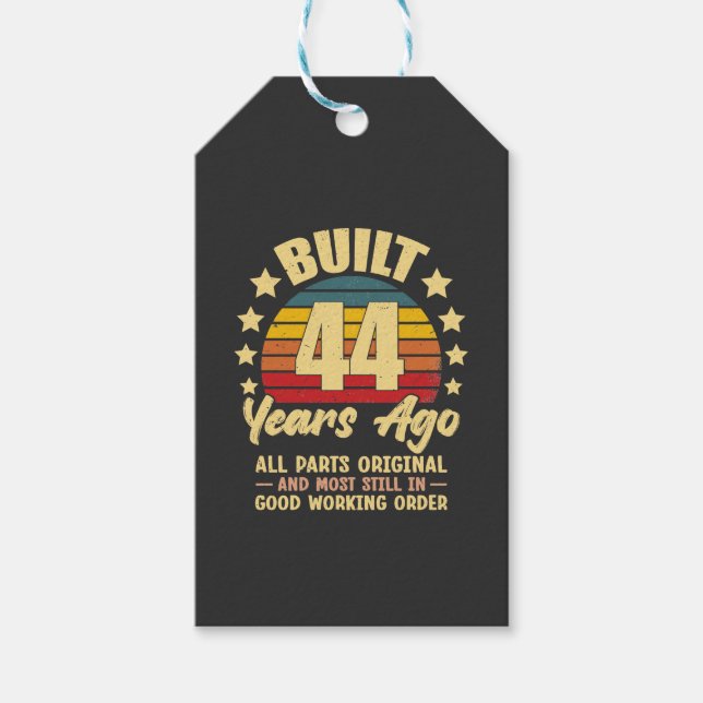 44 år sedan Alla delar är original 44-årsdag  Presentetikett (Framsidan)