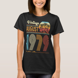 44 ÅRS Åldersdaglig Vintage augusti 1979 Kvinnor m T Shirt