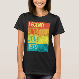 44 års Vintage juni 1979 44:a födelsedagen T Shirt
