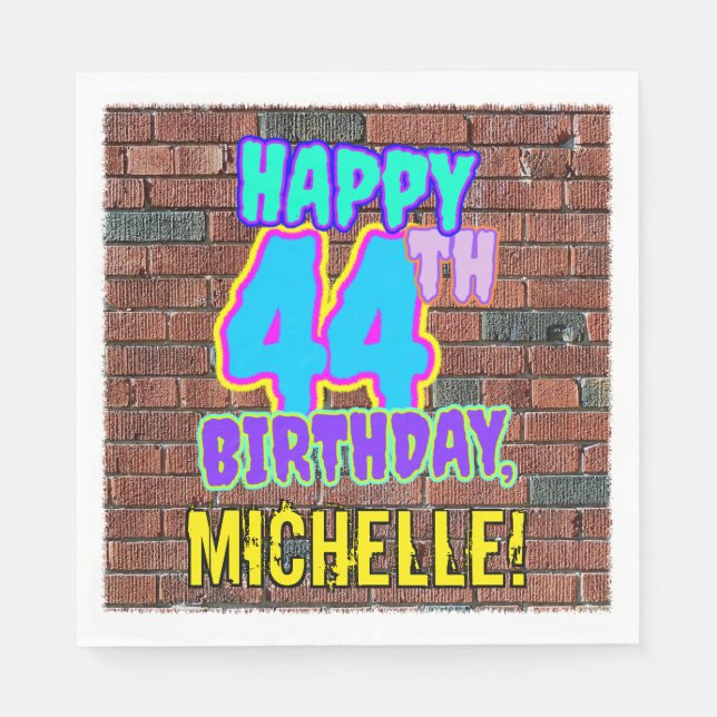 44-årsdag ~ Roligt, urbant graffitiinspirerat utse Pappersservett (Framsidan)