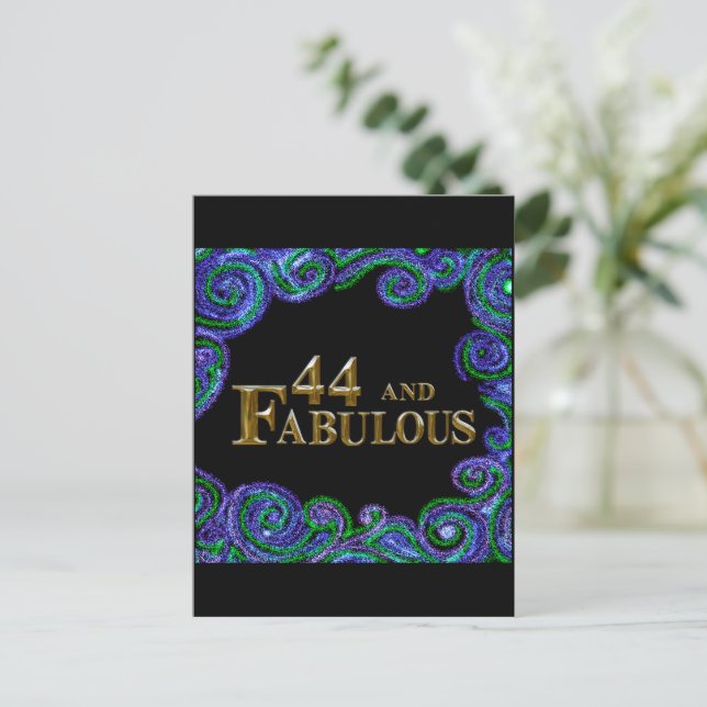 44-årsdag  vykort (Stående Fram)