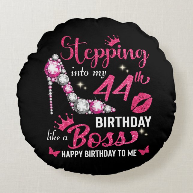 44-årsdagen som en chef T-Shirt Rund Kudde (Framsidan)