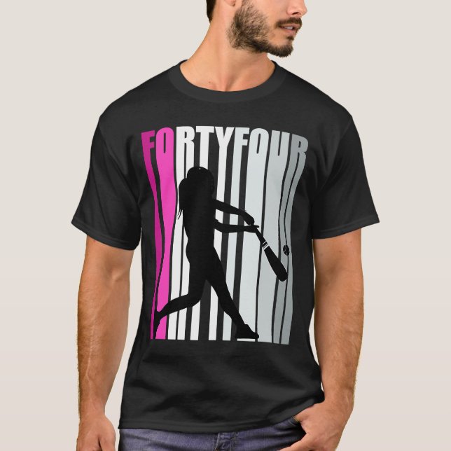 44:e baseball Birthday Softball Queen Base T Shirt (Framsida)